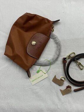 🧡Longchamp Mini Brown Crossbody - Le Pliage Pouch